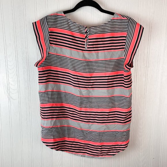 Alice Blue Stich Fix sleeveless top size large pink & black stripe - Picture 2 of 3